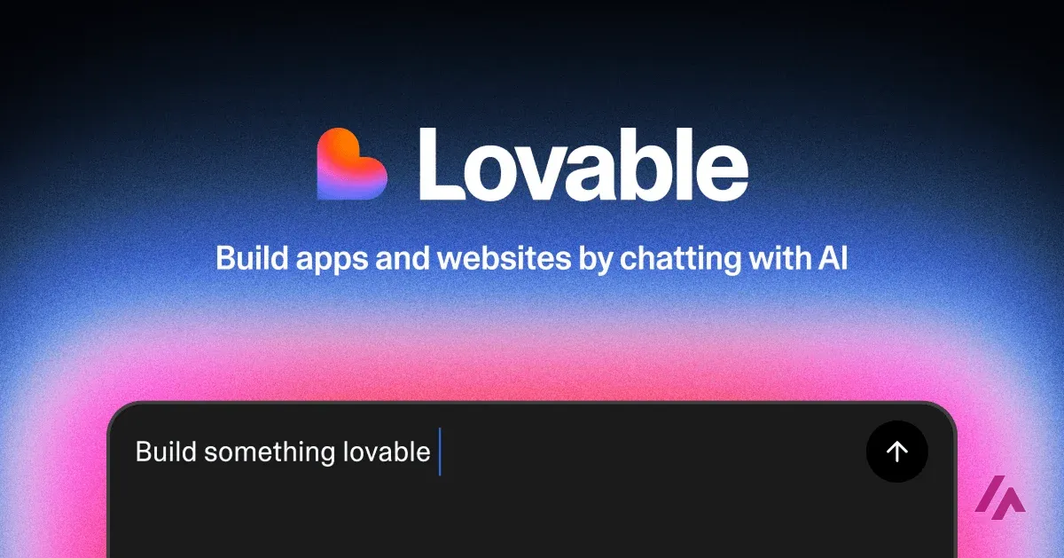 Imagen oficial de Lovable con su logo en forma de corazón y el lema Build apps and websites by chatting with AI