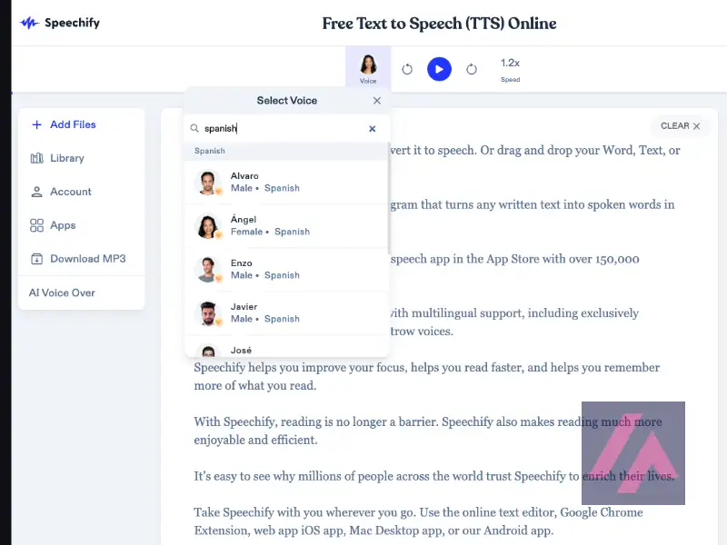 Speechify herramienta online