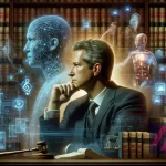 Juez reflexionando sobre inteligencia artificial.