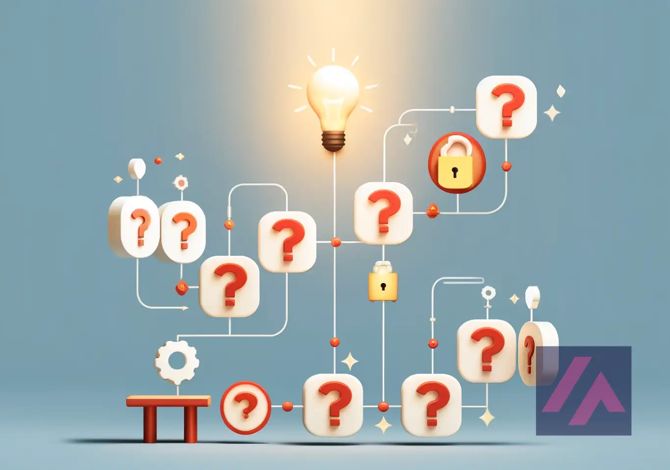 Laberinto de preguntas e incógnitas planteadas a una IA.