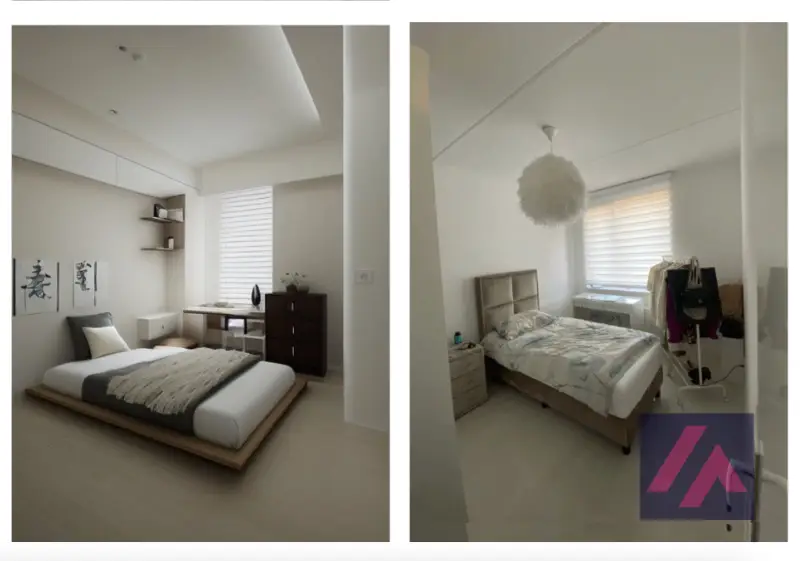 Ejemplo de habitación rediseñada por la IA